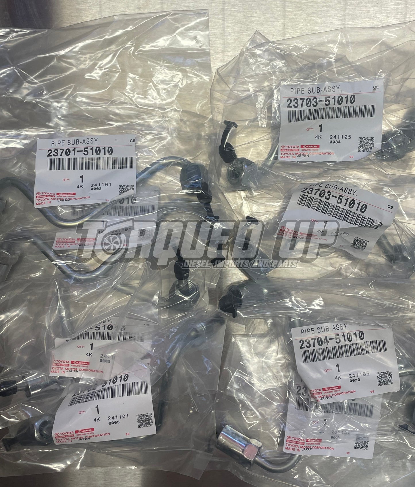 GENUINE Toyota LandCruiser 70 76 78 79 200 Series VDJ Fuel Injector Line Kit x8